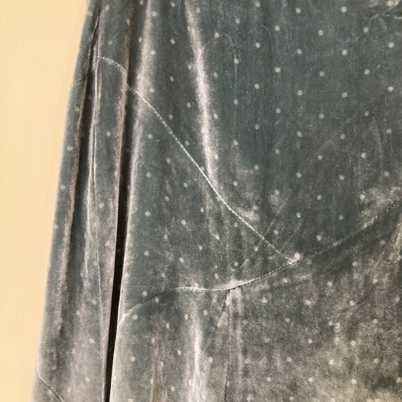 Marc Jacobs Green Velvet Polka Dot Midi Skirt 8 Rayon Silk Blend Whimsigoth - Picture 6 of 9